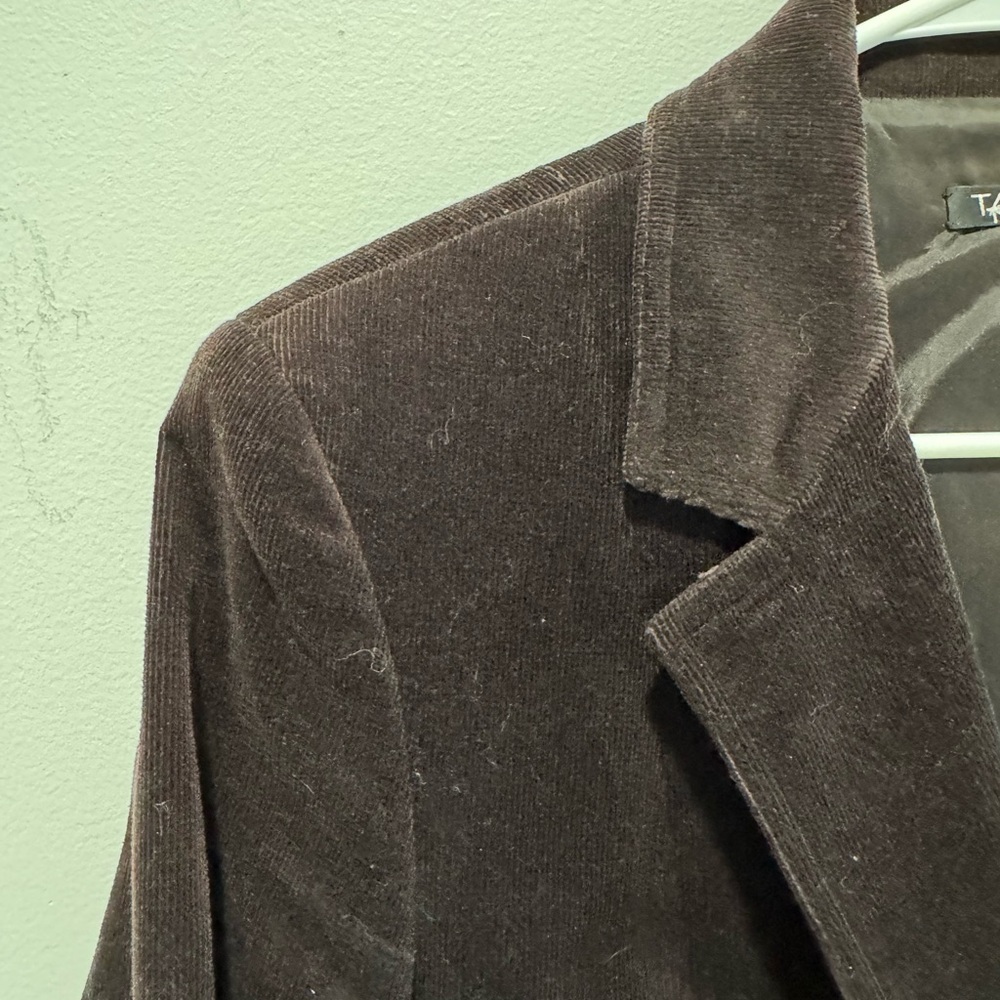 Tahari Brown corduroy Blazer sz 14 office casual everyday - Picture 8 of 14